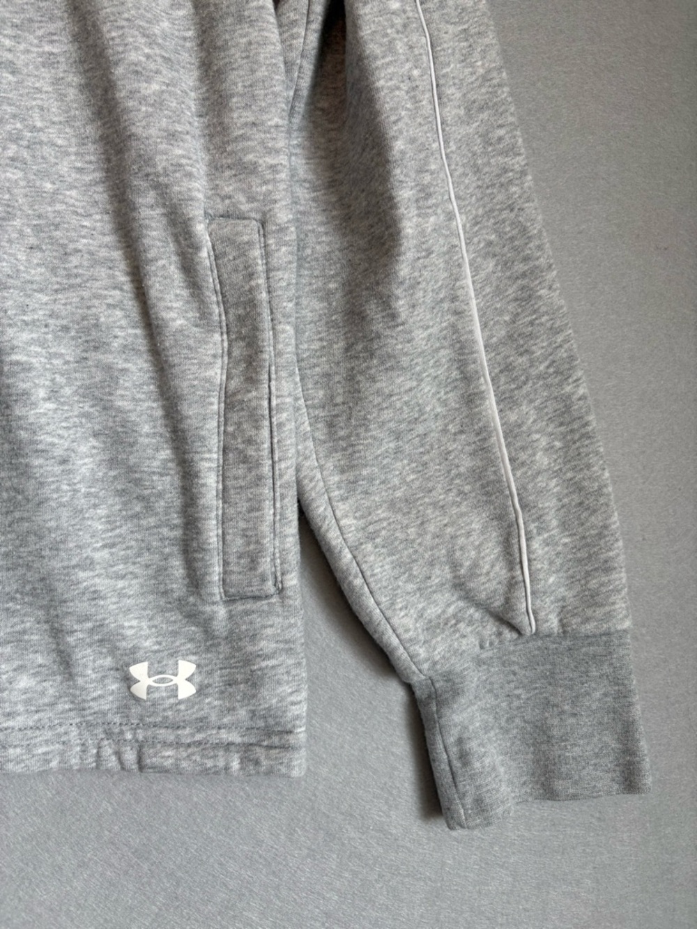 Under Armour Rival Fleece Light Funnel Neck Gray Pullover sz S Athleisure - Picture 4 of 9